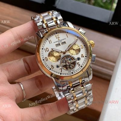 Copy Vacheron Constantin Geneve Perpetual Calendar Watch Two Tone Silver Dial